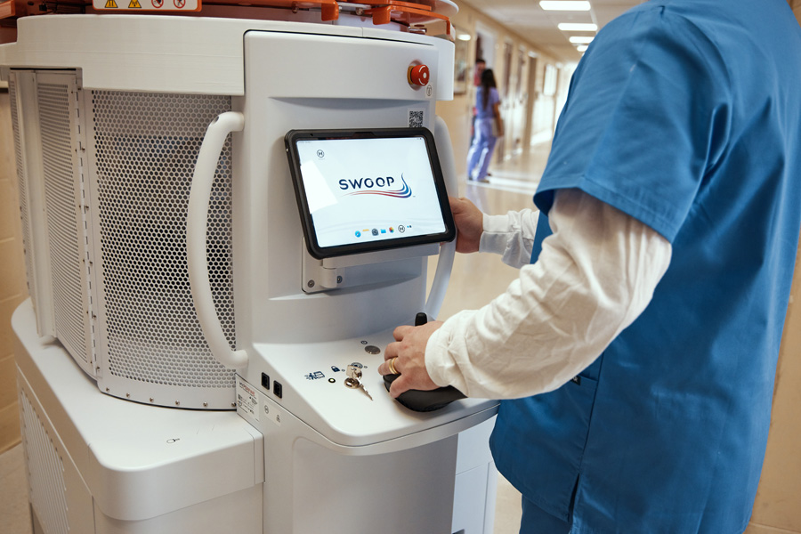 The Swoop® AI-powered portable MR imaging system control panel.