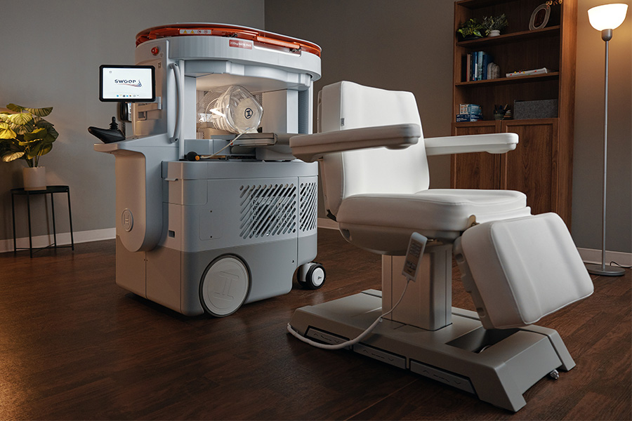 The Swoop® AI-powered portable MR imaging system in a neurology office.